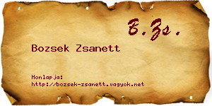 Bozsek Zsanett névjegykártya